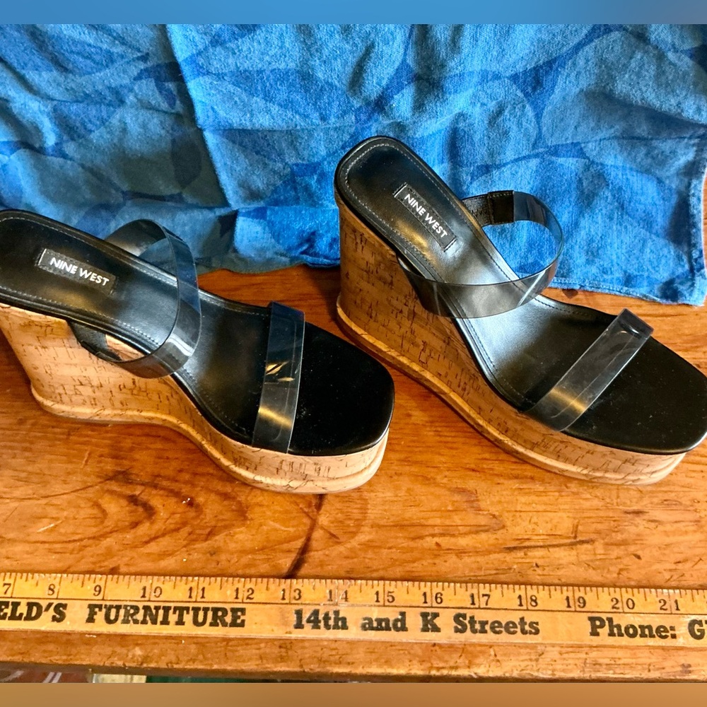 Nine West Slip On Cork Wedges